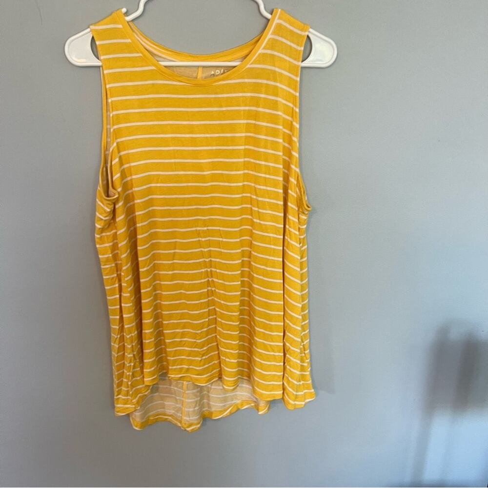 Apt 9 Essentials Wide Strap Striped Tank Top Size XL Yellow & White Sleeveless
